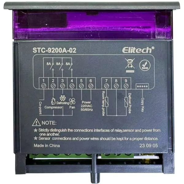 ترموستات و نمایشگر دما دیجیتال الیتک ( ELITECH ) چین 40- تا 100+ درجه مدل STC-9200 - Image 3